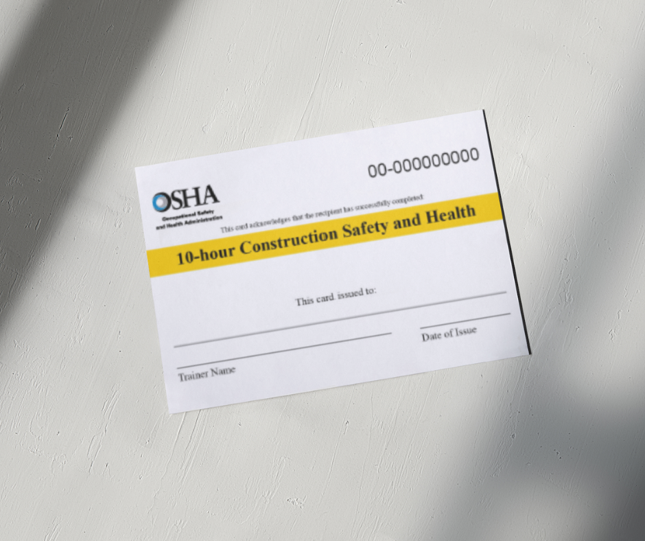 OSHA 10-Hr Construction Safety and Health