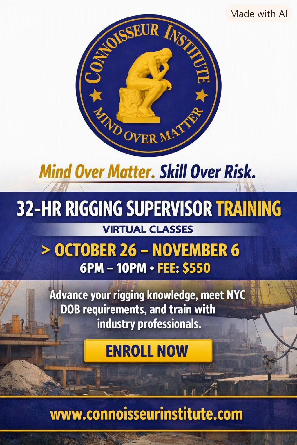 32 hr Rigging Supervisor 10-26-26 thru 11-6-26